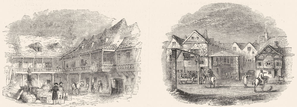 LONDON. The Tabard c1780 1845 old antique vintage print picture